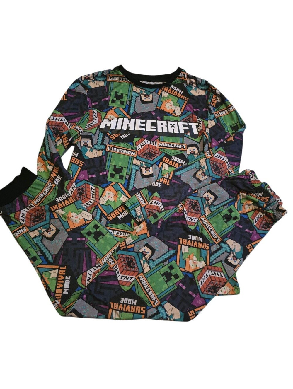 Boys Minecraft Long Sleeve Pajama Set 10/11